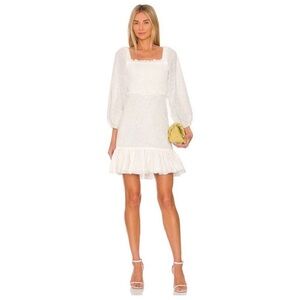 NWT Veronica Beard Denise Eyelet Embroidery Smocked Dress Off White Sz 4